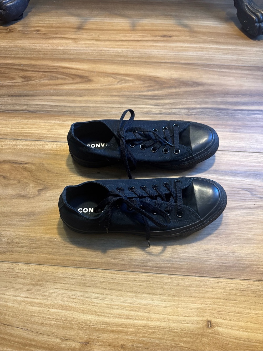 Converse Black Canvas Low-Top Sneakers with Logo